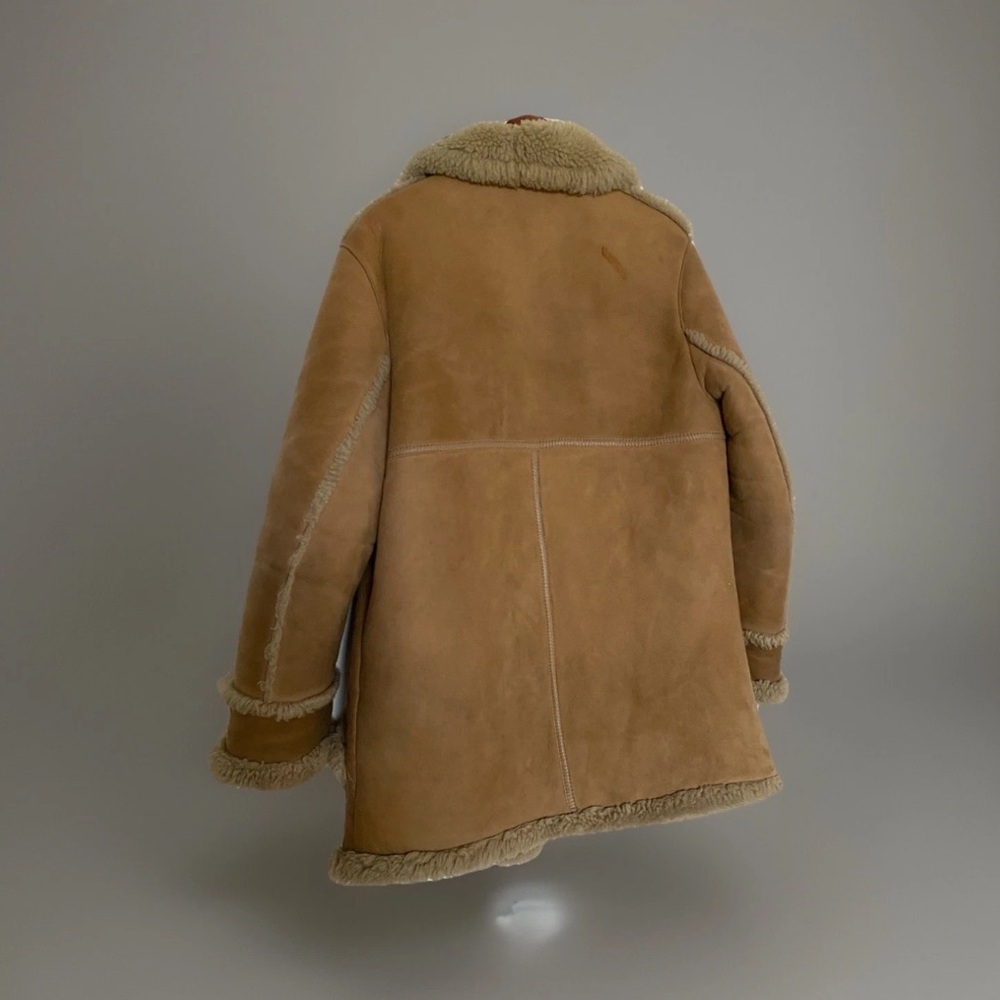 Vintage John Paterson Uk Shearling Coat Real Lambskin 38 England Leather Winter View 4